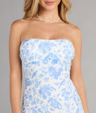Astrid Floral Beaded Strapless Mini Dress