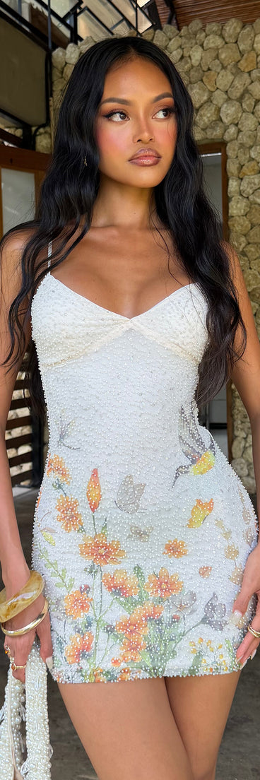 beaded short dress Modest Multi-Color Floral Mini 39832 it allows for easy movement without sacrificing structure Beaded-Fringe Short Semi-Formal Dress 4042