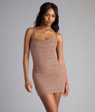 Mira Sequin Bead Strappy Mini Dress