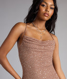 Mira Sequin Bead Strappy Mini Dress