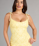 Marleen Sequin Pearl Bow Mini Dress