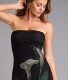 Daniela Floral Beaded Mini Tube Dress