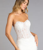 Elara Lace Strapless Corset Mini Dress