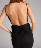 Kourtney Glitter Bow Midi Formal Dress