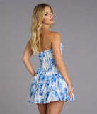 Lilianna Floral Chiffon Ruffle Skater Dress