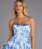 Lilianna Floral Chiffon Ruffle Skater Dress