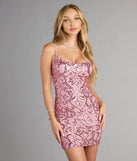 Bianca Sequin Lace-Up Bodycon Mini Dress