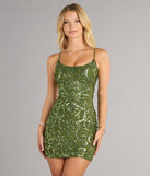 Bianca Sequin Lace-Up Bodycon Mini Dress
