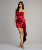 Kayleigh Satin Mini Dress With Sash