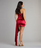 Kayleigh Satin Mini Dress With Sash