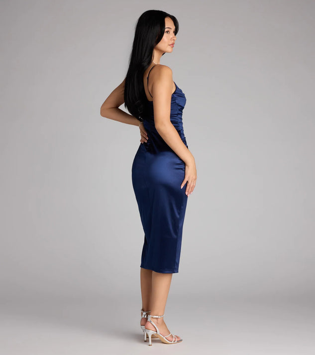 Melody Satin Slit Midi Formal Dress | Windsor Melody Satin Slit Midi Formal Dress | Windsor
