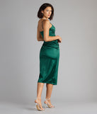 Melody Satin Slit Midi Formal Dress