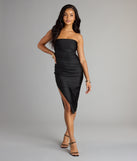 The Dianna Strapless Slit Midi Formal Dress is your new go-to Windsor dress—effortless, versatile, and made to update your fall style in seconds.