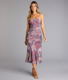 Dianna Strapless Slit Midi Formal Dress