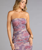 Dianna Strapless Slit Midi Formal Dress