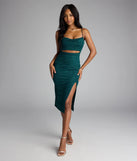 Style your seasonal looks with the Kassidy Glitter Cutout Midi Dress, a trend-right, hunter green fall dress designed for any plan on your calendar with new and unqiue details.