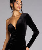 Marleigh Velvet One-Shoulder Midi Dress