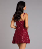 Clarice Sequin Beaded Lace A-Line Mini Dress
