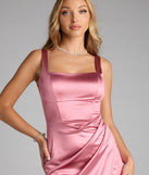 Annie Bodycon Wrap Satin Midi Formal Dress
