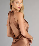 Style your seasonal looks with the Ingrid Formal Satin Halter Dress, a trend-right, fall dress designed for any plan on your calendar with new and unqiue details.