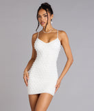 Alexa Rhinestone And Pearl Lace-Up Mini Dress