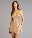 Alexie Glitter Corset Sash Mini Dress