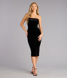 Caroline Velvet Bow Midi Formal Dress