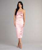 Style your seasonal looks with the Renee Bow Satin Midi Dress, a trend-right, fall dress designed for any plan on your calendar with new and unqiue details.
