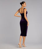 Julie Velvet Slit Midi Formal Dress