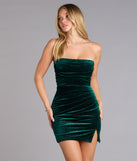 Allyson Glitter Velvet Lace-Up Mini Dress