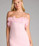 Linda Strapless Ruffle Beaded Mini Dress