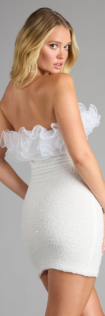 Alissa Ruffled Bead Sequin Mini Dress | Windsor Alissa Ruffled Bead Sequin Mini Dress | Windsor