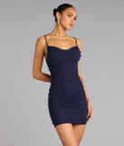 Vienna Rhinestone Pearl Mesh Mini Dress