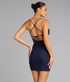 Vienna Rhinestone Pearl Mesh Mini Dress