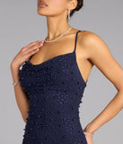 Vienna Rhinestone Pearl Mesh Mini Dress