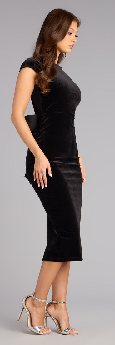 Darcy Velvet Bow Midi Formal Dress