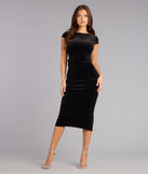 Darcy Velvet Bow Midi Formal Dress