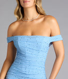 Amanda Rhinestone Off-The-Shoulder Mini Dress