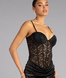 Sheryl Lace Corset Satin Mini Dress
