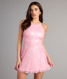 Gracie Beaded Tie Back Skater Dress