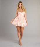 Celina Floral Sequin Skater Short Dress