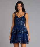 Marisa Sequin Corset Tulle Skater Dress