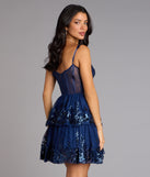 Marisa Sequin Corset Tulle Skater Dress