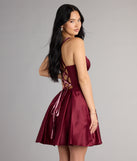 Isabelle Satin Lace-Up Dress With Pockets