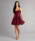 Isabelle Satin Lace-Up Dress With Pockets