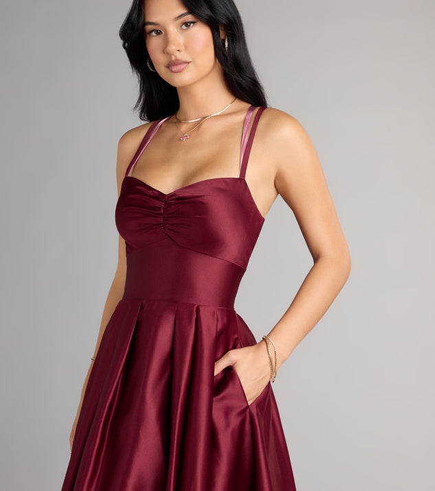 Isabelle Satin Lace-Up Dress With Pockets | Windsor