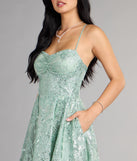 Aaliyah Glitter Mesh Lace-Up Short Dress