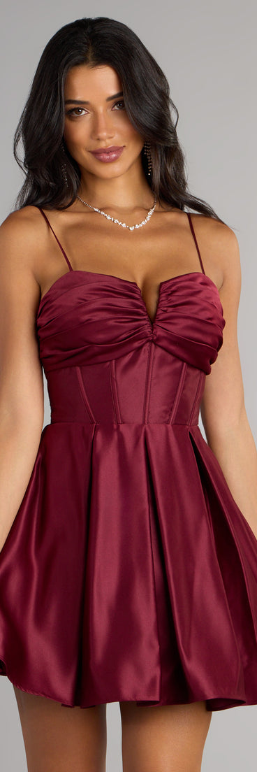 The Joelle Satin Corset Skater Dress is your new go-to Windsor dress—effortless, versatile, and made to update your fall style in seconds.