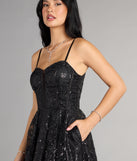 Korrie Glitter Mesh Dress With Pockets