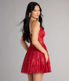 Scarlett Glitter Corset Lace-Up Dress